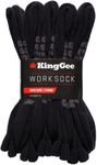 KingGee Men's Crew Sock, Black, 7-12 Size (Pack of 5)