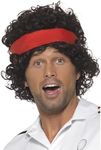 Smiffy's Adult Eighties Tennis Player Wig, Brown, One Size