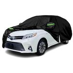 Qnmittry Waterproof Car Covers Compatible with 2003-2024 Toyota Sienna, All Weather Custom-fit Car Cover with Zipper Door for Rain Snowproof UV Windproof Protection