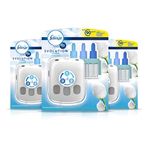 Febreze Ambi Pur 3Volution Air Freshener Plug-In Diffuser Refill Starter Kit, Odour Eliminator, Cotton Fresh, Pack of 3 Diffusers, 60 ml, (20 ml x 3)