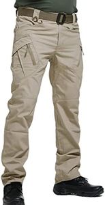 FEOYA Men's Cargo Pants Breathable Climbing Safari Cargo Trouser Durable Waterproof Hiking Camping Pants Khaki