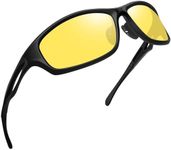 Joopin Sports Night Driving Glasses for Men UV Protection Anti Glare Night Vision Glasses for Driving Women Yellow Glasses(yellow lens)