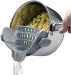 FSDUALWIN Kitchen Pan Strainer SNAP'N Strain, Clip-on Silicone Strainer Colander Fits All Size Pots(9" * 3.2"), Pans, Bowls - Strain for Pasta, Noodles, Vegetables, Potatoes