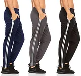 DARESAY 3 Pack: Mens Athletic Pants with Pockets, Mens Sweatpants, Men's Lightweight & Breathable Joggers (Up to 3XL)