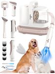 PUPCA Dog Grooming Kit, 6 in 1 Pet Vacuum Cleaner for Dogs Pet Hair Remover, Large-Capacity Vacuum Dustbin, 12000Pa Suction & Low Noise Vacuum Dog Hair Clipper Nail Grinder Trimmers