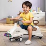 Baybee Primo Magic Swing Car for Kids | Push Ride on Baby Car with 360° Steering, LED Lights, Music & Storage | Twister Ride on Toy Kids Car | Magic Cars for Kid 3 to 8 Years Boys Girls (Brown)