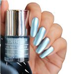 DeBelle Gel Nail Polish Aqua Frenzy (Metallic Sky Blue Nail Paint)|Non UV - Gel Finish |Chip Resistant | Seaweed Enriched Formula| Long Lasting|Cruelty and Toxic Free| 8ml