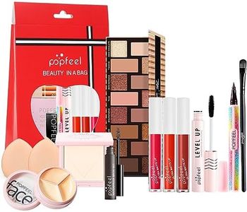 RoseFlower 12 Pcs Professtional Makeup Set Cosmetic Full Kit With Gift Bag,Make Up Full kits with Matte Glitter Eyeshadow Palette, Powder, contouring, Lipgloss Mascara Eyeliner for Girls Xmas Gift