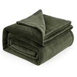 Bedsure Fleece Blanket Queen Size for Bed - Olive Green Queen Blanket Winter Fuzzy Cozy Soft Plush Warm Blankets for Bed, 90x90 inches