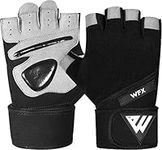 WFX Gym Gloves Training Weight lifting Gloves for Men Women Wrist Support Padded Extra Grip Palm Protection Fitness Workout Gloves Cycling,Hanging,Pull ups,Breathable (Small, Long Wrist Strap)