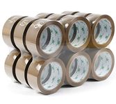 BOMEI PACK 18Rolls Brown Packing Tape with Dispenser, Brown Packaging Tape for Shipping, Moving and Storage, 2.4Mil 1.88 Inch x 60 Yard