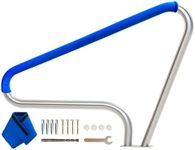 Idzo Pool Rail 48x36 Pool Railing 304 Stainless Steel 250LBS Load Capacity Silver Rustproof Pool Handrail Humanized Swimming Pool Handrail with Blue Grip Cover & M8 Drill Bit & Self-Taping Screws