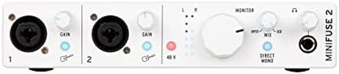 Arturia - MiniFuse 2 - Compact USB Audio & MIDI Interface with Creative Software for Recording, Production, Podcasting, Guitar - White