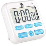 H&S Kitchen Timer Alarm Clock Digital Cooking Timer Magnetic Countdown Clock Large LCD Screen Loud Alarm - Blue Button