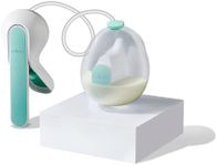 Willow Wave - Wearable Manual Breast Pump - Fits Fully in Bra - Ergonomic Handle - 24mm Soft Silicone Flange - Wearable Breastfeeding Pump - Hospital Grade Suction - Postpartum Essentials - Holds 5oz
