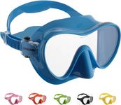 CRESSI F1 Mask Blue - Frameless Mask for Diving and Snorkeling, Blue, One Size, Unisex