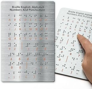 Braille Alphabet Board - Learn Braille for Beginners, Braille Board with Raised Dots Letters & Numbers, Educational Tool for Blind Visually Impaired,Teaching Aid