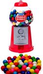 7" Coin Operated Mini Gumball Machine Toy Bank - Dubble Bubble Classic Style Includes 23 Gum Balls - Kids Coin Bank Candy Dispenser - Birthday Parties, Novelties, Party Favors and Supplies (Red) PlayO