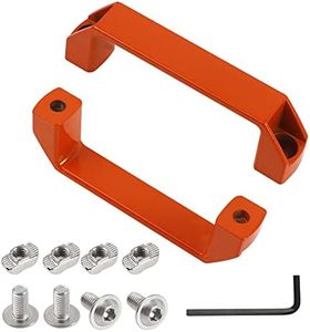 Rrina 2Pcs Aluminium Alloy Rectangular Pull Handle for 30 Series European Standard Aluminum Extrusion Profile (Orange)