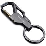 Techpro Stainless Steel Keychain Heavy Duty Car Keychain for Men and Women | Proud Horse Black Hook