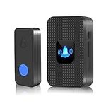 Nestling Wireless Doorbell, IP55 Waterproof Plug in Cordless Door Bells Chime Kit-1000 Ft Range 55 Chimes 5 Level Volume Led Flash, Battery Operated Expandable Bell for Home Office, Black