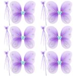 kilofly 6 Sets Princess Party Favor Jewelry Fairy Costume Dress Up Role Play Purple