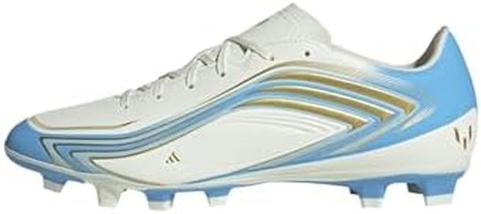adidas Unisex-Adult F50 Messi Club Firm Ground/Multi Ground, IvorySemiBlueBurstIceyBlue, 5.5