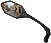 New Scratch Resistant Glass Lens,Handlebar Bike Mirror, Rotatable Safe Rearview Mirror, Bicycle Mirror, (Sliver Left Side) ME-007LS