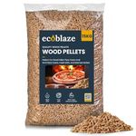 15KG Ecoblaze Premium Wood Pellets for Pizza Oven, Ooni, Ninja, BBQ Grill, Smokeless Fire Pit, Woodfire Pellet Smoker & Stove,100% Sustainable Biomass Fuel, Clean Burning, High Heat, Efficient Cooking