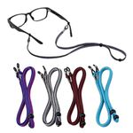 HASTHIP® 4Pcs Specs Holder Strap for Women Men Adjustable Specs Chain Anti-Slip Eye Glasses String Holder Straps Around Neck Retainer Cord Sports Sunglasses Chain for Women Men Boy Girl