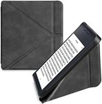 kwmobile Origami Case Compatible with Kobo Libra 2 Case - Slim PU Leather Cover with Stand - Anthracite