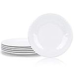 KX-WARE Melamine Plates set of 6, 11-inches Dinner Plates Set for Indoor and Outdoor Use, White