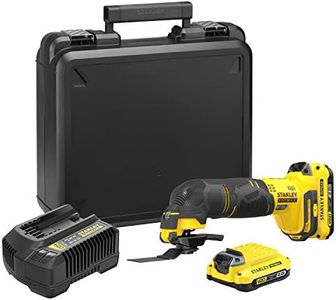 Stanley FATMAX - Utensile multifunzione rotante senza fili, 18 V, ioni di litio 8000-18000 osc/min con 1 valigetta 2 batterie 2 Ah 1 caricatore gamma FATMAX V20 SFMCE500D2K-QW