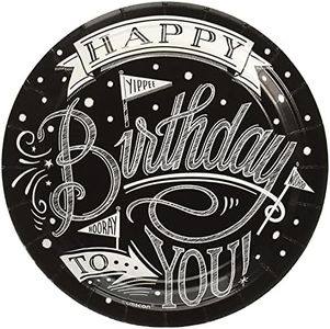 Amscan International 741670 piastra Paper 17.7 cm-printedplt 18 cm Rnd MD ct Hooray Birthday