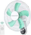 VAGKRI Wall Mount Fan, 16 Inch Fan with 5 Blades, 5 Speeds, 8 Hour Timer, 90° Oscillating Quiet Fan with Remote for Home Office Bedroom Living Room Garage