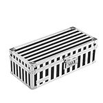 Vaultz Locking Medicine Storage Box with Combination Lock, 3.75" x 11.88" x 5.25", Black & White Stripe (VZ00345)