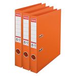 Esselte VIVIDA A4 Lever Arch File, 50 mm Spine, 250 sheets Capacity, PP, Plastic Cover, Files & Folders, Orange, 3 Pack, 624286