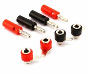 RASHRI Banana Plugs Male & Female Screw Type Connectors 4mm- Red & Black Pack of 10