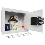 KornerBatl Small Hidden In Wall Safe Between 16" Studs, 0.327 cu ft Security Safe with Removable Pegboard, Key-Operated Only for Handgun, Jewelry, Passport (White)