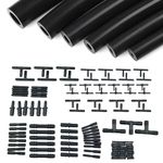 Ucreative 1/8" 5/32" 3/16" 1/4" 5/16" 3/8" High Performance Automotive Silicone Vacuum Tubing Hose line Kit 6PCS 5FT with 113PCS Nylon Connectors (Black)