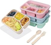 4 Pack Bento Lunch Box, 4 Compartme