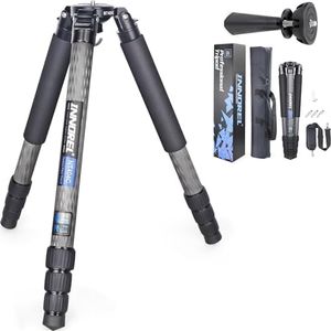 INNOREL NT404C Carbon Fiber Tripod Professional Birdwatching Heavy Duty Camera 66lb/30kg Max Load 40mm Max Tube Diameter Bowl Tripod Birdwatching Camera Stand with 75mm Universal Bowl Adapter…
