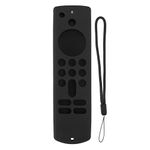 Remote Cover 3rd Gen, Anti Slip Silicone Protective Case with Lanyard, Voice Remote Case Sleeve Holder Protector(Black)