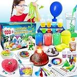 UNGLINGA 100+ Science Lab Experiments Kit for Kids, STEM Activities Educational Scientist Toys Gifts Chemistry Set, Play Sand, Gemstone Dig, Volcano, Glowing Worms, Fizzy Reaction