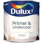 AMK® Dulux Primer & Undercoat Paint For Wood White 2.5L Water Based Formula Interior Exterior Application Quick Dry Low Odour