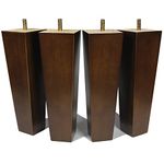 AORYVIC Wood Furniture Legs 8 inch Sofa Legs Set of 4 Square Replacement Legs Brown for MCM Ottoman Armchair Recliner Coffee Table Dresser