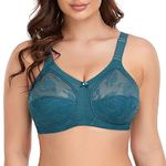 Ayigedu Ladies Plus Size Bra Minimiser Full Coverage Firm Hold Non Padded No Wired 46G Green