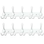 Wall Mounted Coat Hat Rack,Wall-Mounted Hooks (White 2pcs)