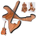 ADERTOS Guitar Stand Floor Wooden Ukulele Stand Non-Slip Guitar Stand Holder Detachable Universal Guitar Stand Wood Musical Instrument Stand for Acoustic Electric Classical Bass Guitars, X Frame