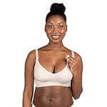 BRAVADO! DESIGNS Women's Enrich Seamless Nursing Bra Maternity Bra Wireless Clip Down for Breastfeeding, Pearl, L